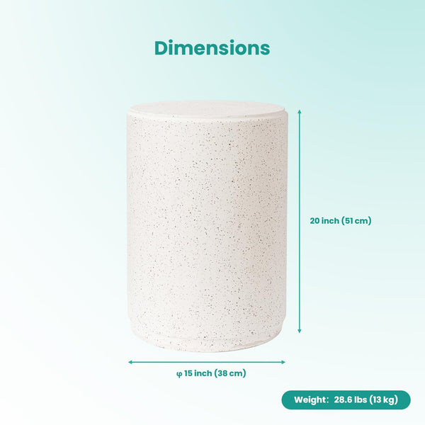 Outdoor Concrete Side Table — MgO Patio Accent Table