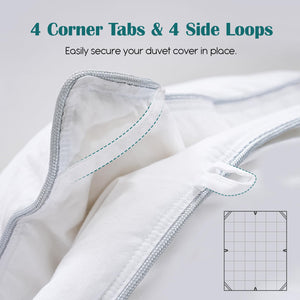 Goose Down Comforter – All Season Duvet Insert with Cotton Cover