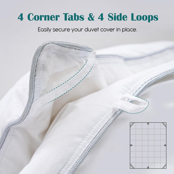 Goose Down Comforter – All Season Duvet Insert with Cotton Cover
