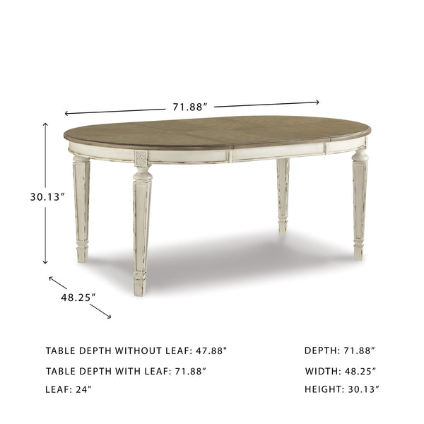 Oval Extension Dining Table with Drop-In Leaf