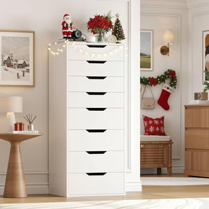 Tall 8-Drawer Dresser with Groove Handles