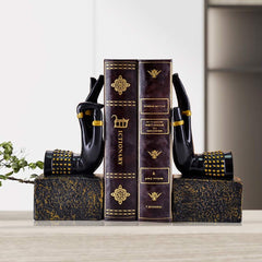 Resin Bergamot Decorative Bookends – Black, Set of 2