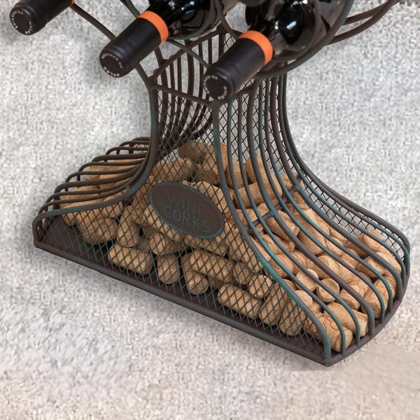 Floor Standing Wine Rack with Cork Holder