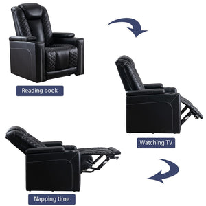 Electric Power Recliner Chair with USB Ports & Cup Holders