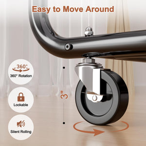 Heavy Duty Double Rod Rolling Garment Rack