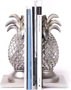 Decorative Pineapple Bookends Silver 9.4 Inch