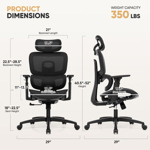 Ergonomic Mesh Office Chair with Lumbar Support & Adjustable Armrests