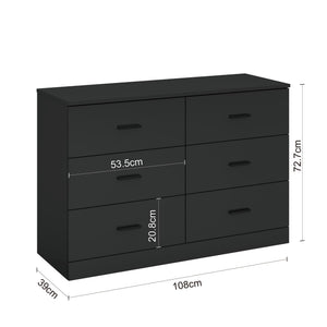6-Drawer Horizontal Dresser Cabinet