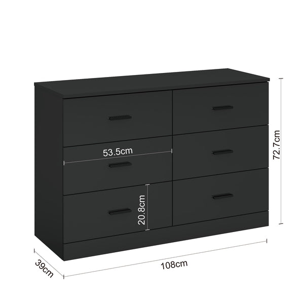 6-Drawer Horizontal Dresser Cabinet