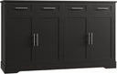 60" Buffet Sideboard Cabinet with 4 Drawers & Gold Handles