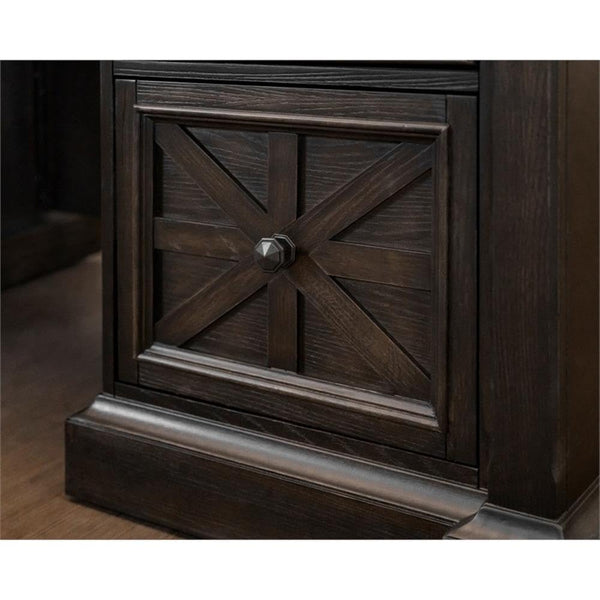 66" Wood Double Pedestal Executive Desk – Dark Brown