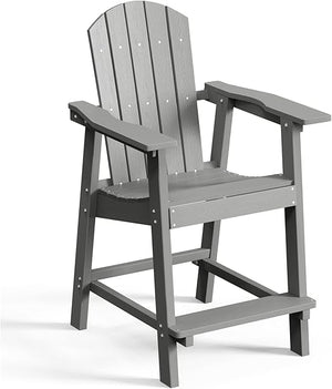 Bar Height Adirondack Chair – HIPS Plastic, Outdoor Patio Barstool