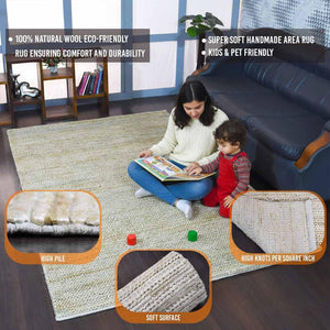 Hand-Knotted Jute Area Rug — Natural Fiber, Indoor & Outdoor