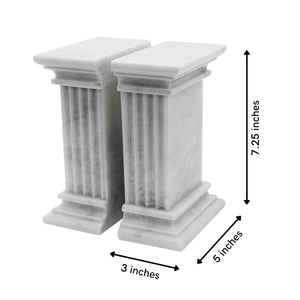 Marble Bookends Set – Hand Carved, Polished Stone with Non-Slip Base