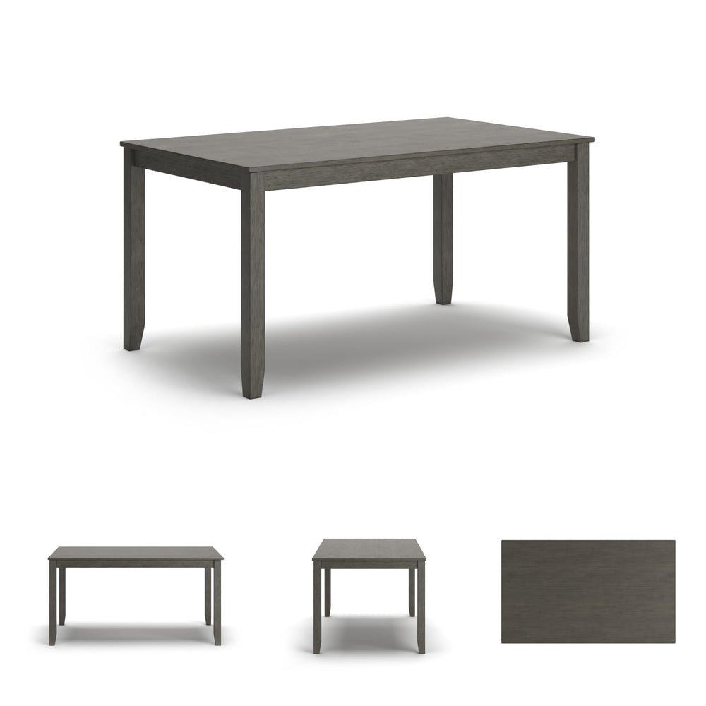 7-Piece Rustic Dining Set – Rectangular Table & 6 X-Back Upholstered Chairs