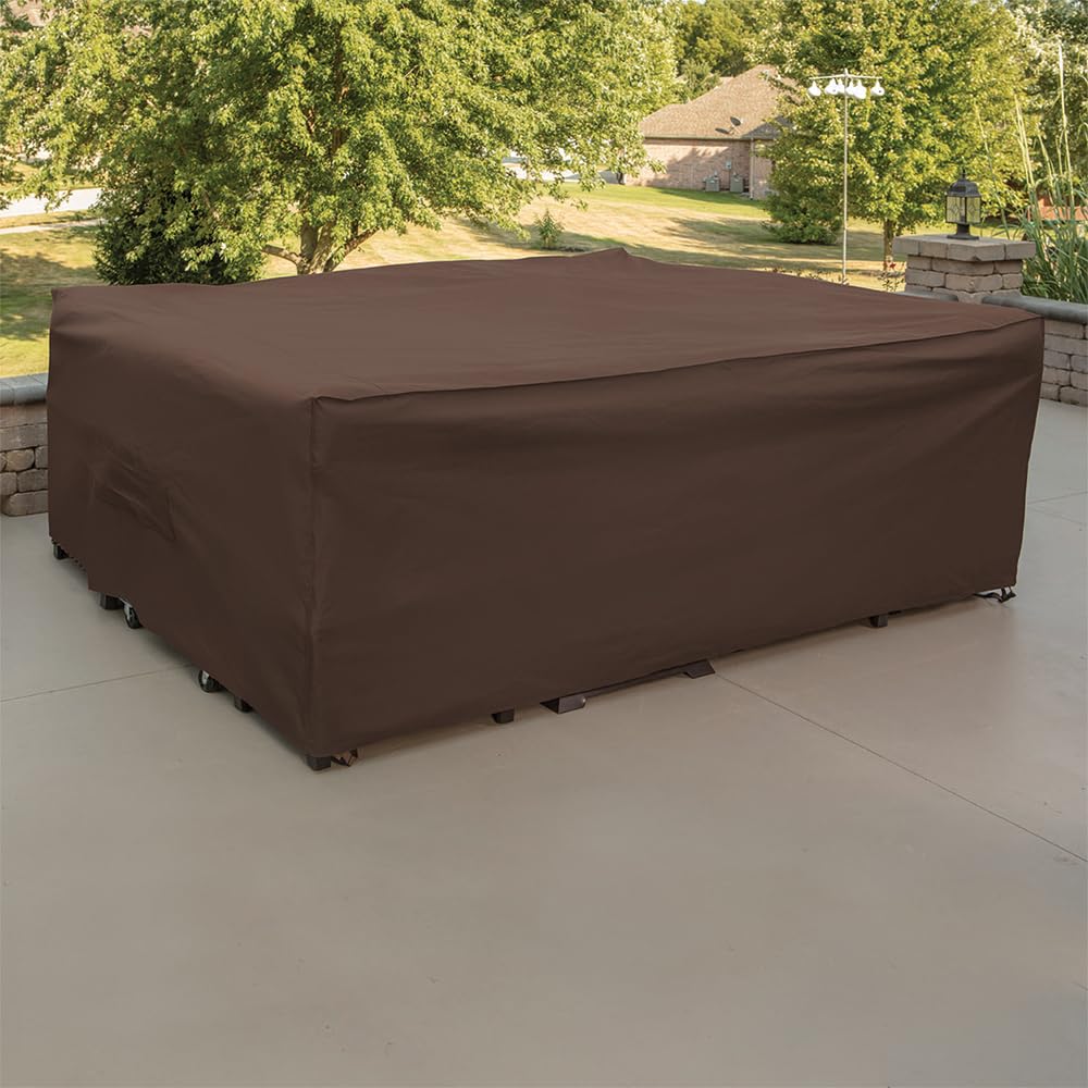 Oversized Patio Furniture Cover – 120"L x 90"W x 40"H, Brown