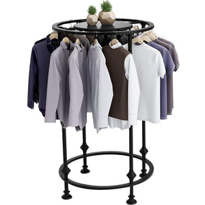 Round Rotating Garment Rack with Topper