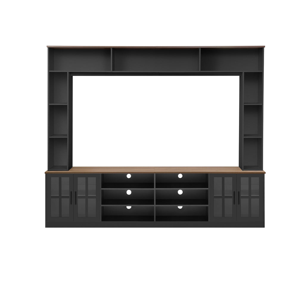 4-Piece Wall Unit Entertainment Center with Bookshelf