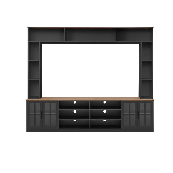 4-Piece Wall Unit Entertainment Center with Bookshelf