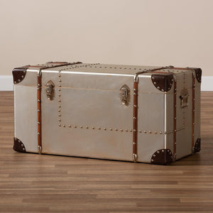 Industrial Storage Trunk with Inner Compartment – Silver