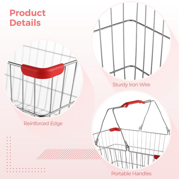 Metal Shopping Baskets with Dual Handles
