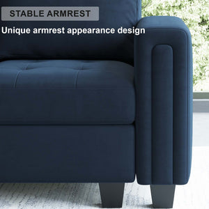 Velvet Modular L-Shape Sectional Sofa with Storage Ottoman