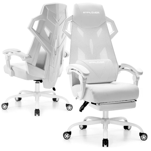 Gaming Chair with Mesh Back, Footrest & Lumbar Support