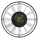 32-Inch Round Black Metal Gear Silent Wall Clock