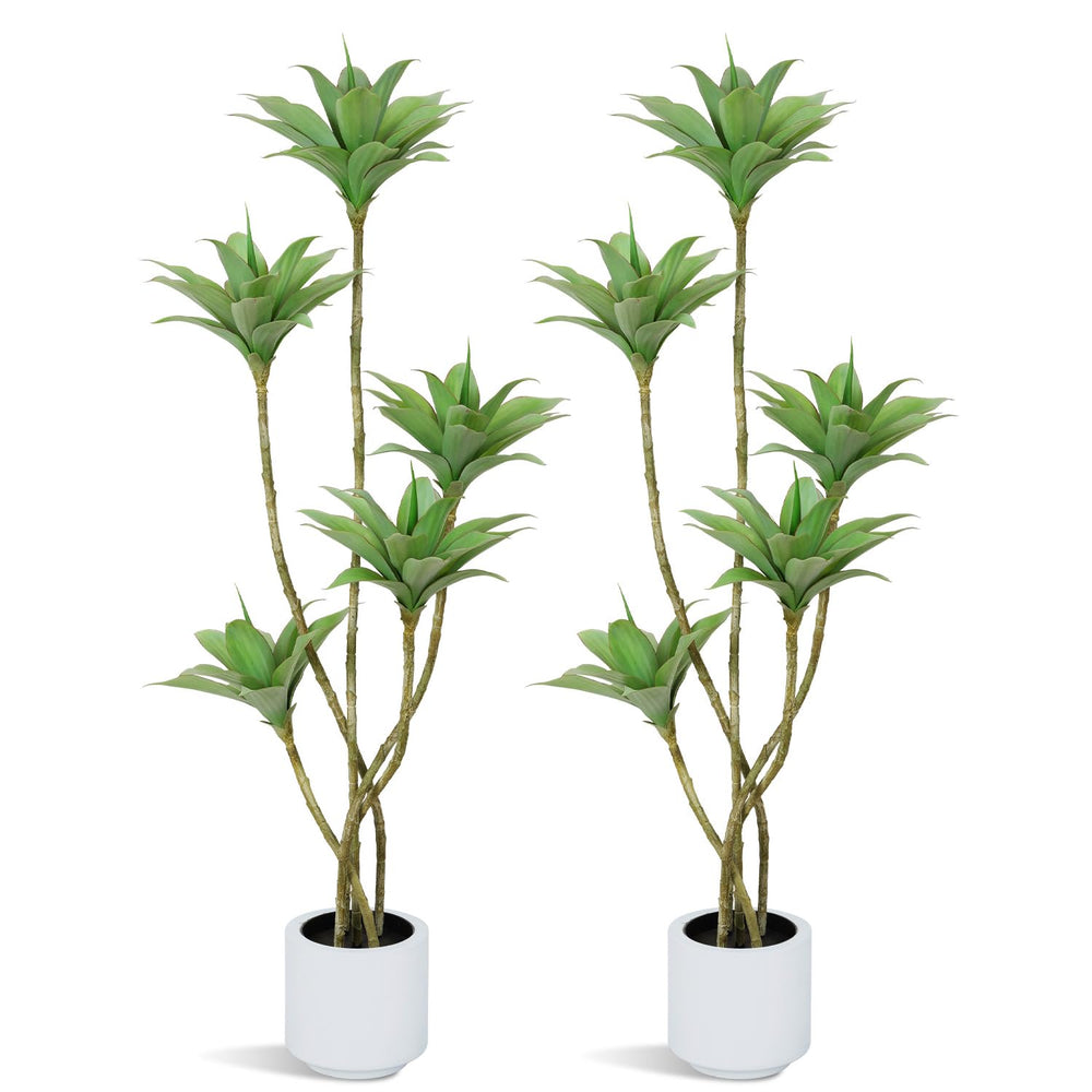 5.1 Ft Artificial Water Lily Tree with 5 Heads, Indoor Outdoor Fake Plant — 2 Pack