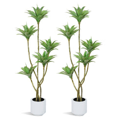 5.1 Ft Artificial Water Lily Tree with 5 Heads, Indoor Outdoor Fake Plant — 2 Pack
