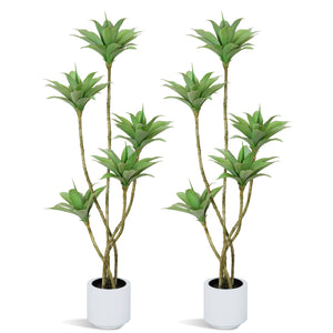 5.1 Ft Artificial Water Lily Tree with 5 Heads, Indoor Outdoor Fake Plant — 2 Pack