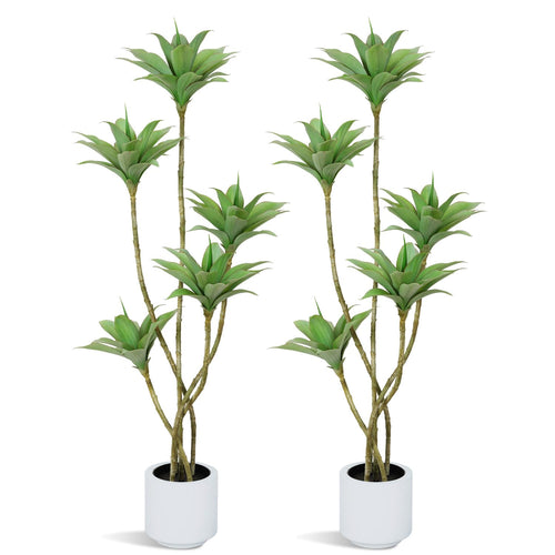 5.1 Ft Artificial Water Lily Tree with 5 Heads, Indoor Outdoor Fake Plant — 2 Pack