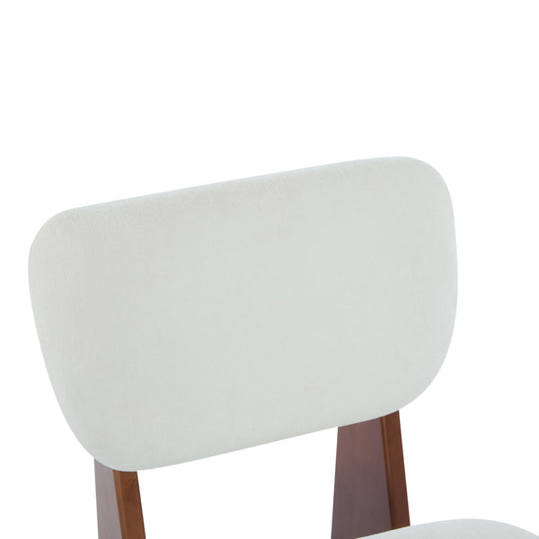 Armless Lounge Accent Chair Set of 2 – Fabric Upholstered, Solid Wood Frame