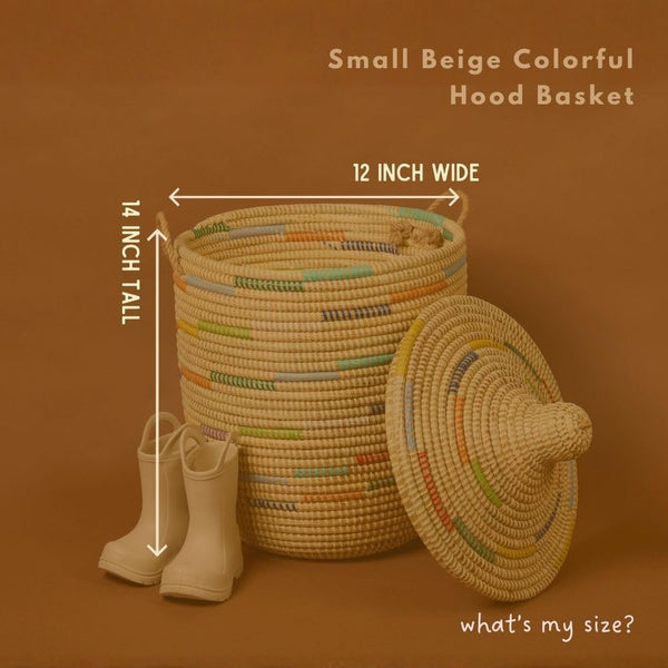 Handwoven Straw Storage Basket with Lid & Rope Handles – Boho Coil Weave