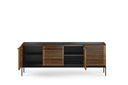 79" Modern TV Stand with Soundbar Shelf, Tempered Glass Top & Cable Management – Fits TVs up to 80"