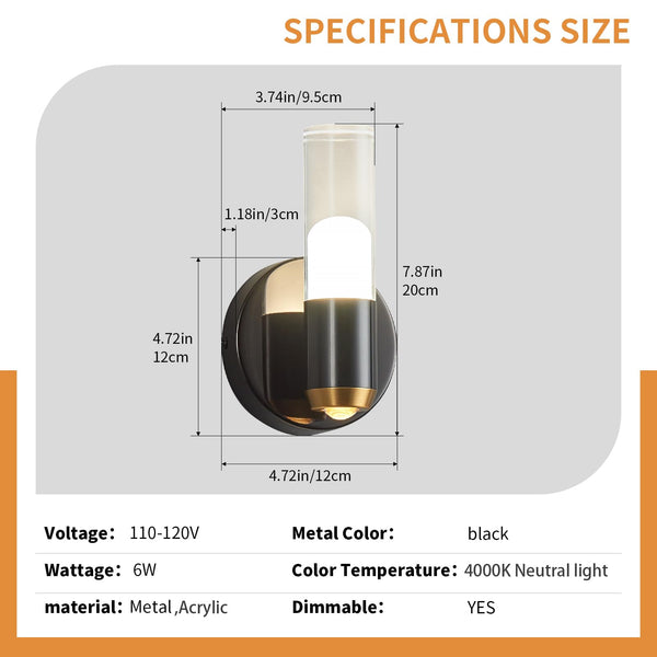 Modern Black LED Wall Sconces – Indoor Up & Down Wall Lighting