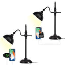 Industrial Desk Lamp 2 Pack with USB Charging Ports