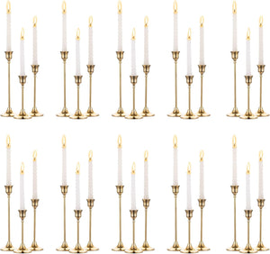 Gold Taper Candle Holders Set – Metal Candlestick Holders