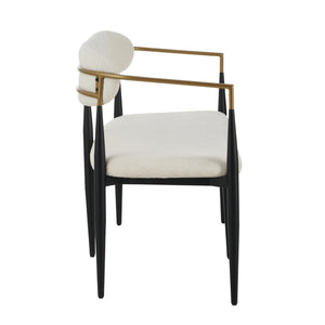 Modern Bouclé Loveseat with Iron Frame