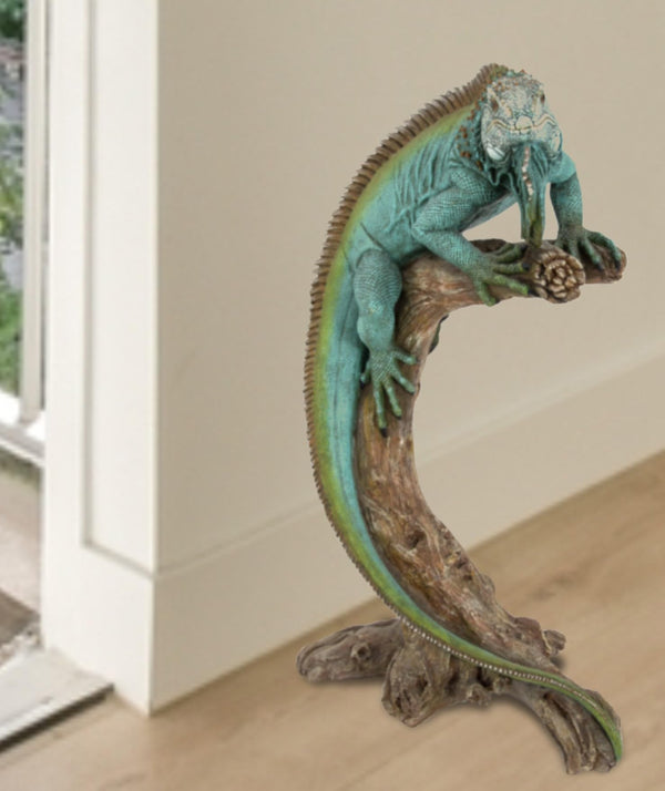 Large Iguana Garden Statue – 22" Tropical Lizard Sculpture