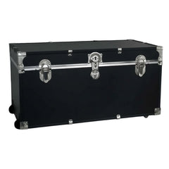 31-Inch Rolling Storage Trunk with Wheels and Lock – Black