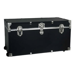 31-Inch Rolling Storage Trunk with Wheels and Lock – Black