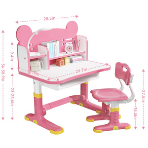 Height Adjustable Kids Desk and Chair Set