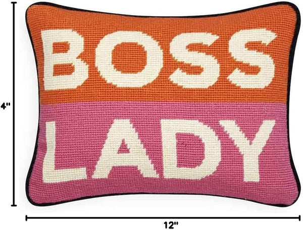 Needlepoint Throw Pillow – Boss Lady