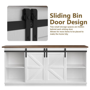 TV Stand with Sliding Barn Doors & Storage Cabinets – 58" & 65"
