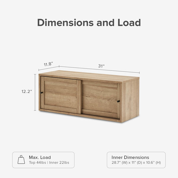 Floating TV Shelf with Wall-Mounted Display & Storage Shelves