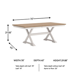Butterfly Extension Dining Table with Self-Storing Leaf
