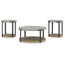 Round 3-Piece Occasional Table Set with Casters
