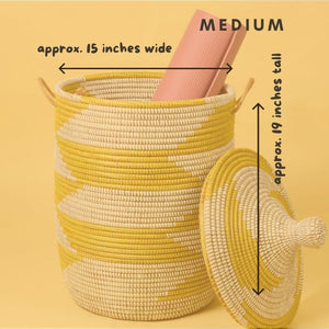 Wicker Storage Basket with Lid and Handles