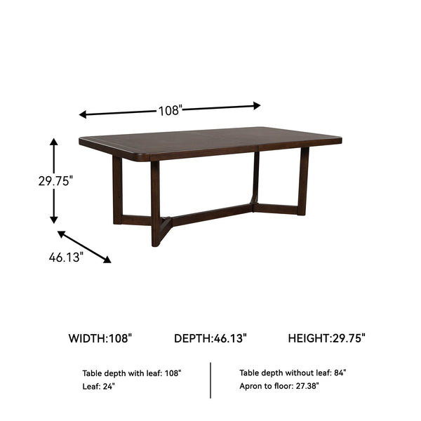 Rectangular Dining Extension Table with Glide System